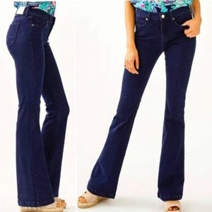 Lilly Pulitzer NWT Sputh Ocean High Rise Flare Jean in cosmic wash